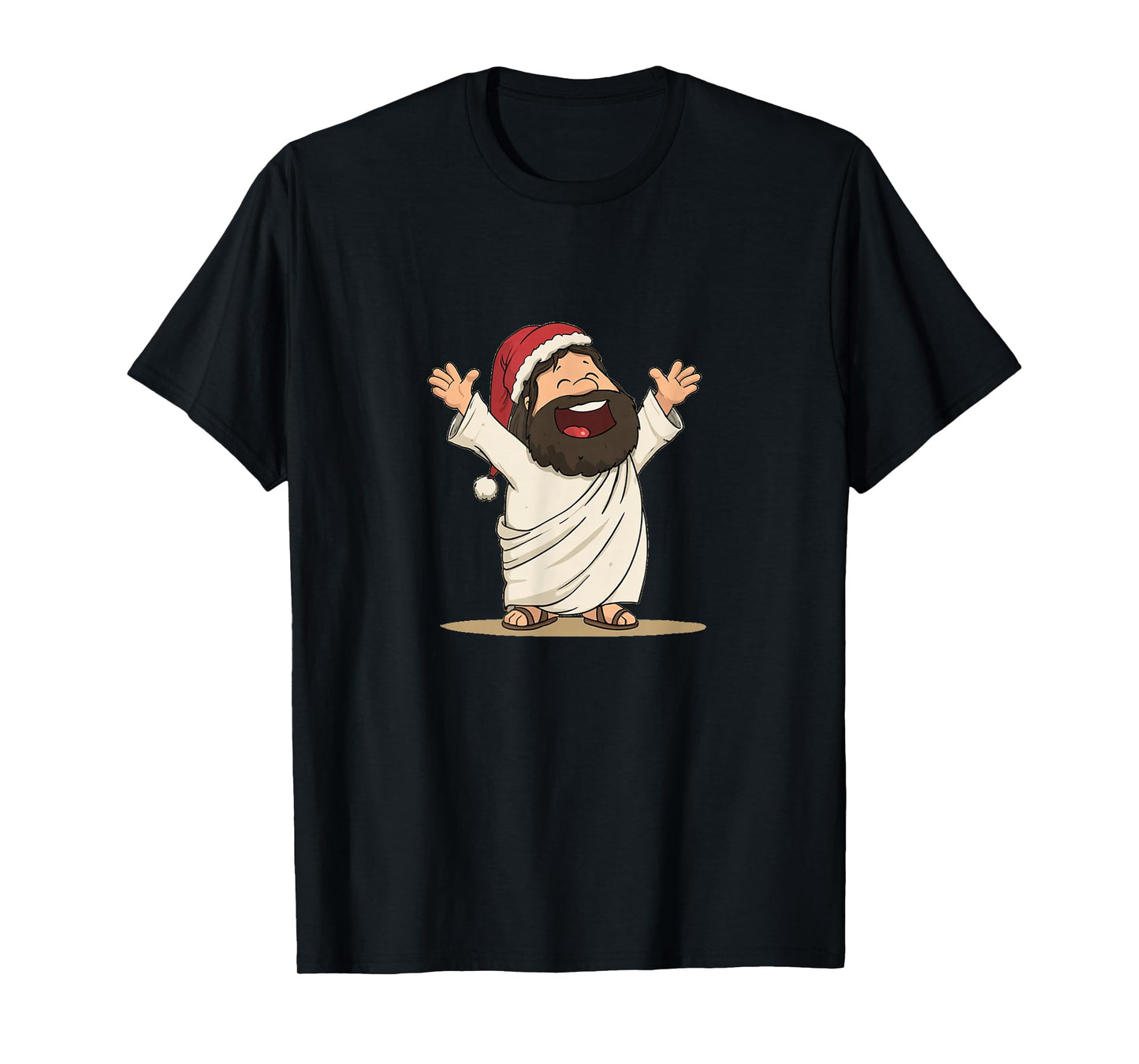 Happy Jesus Christ with Santa Hat Look for Boys and Girls T-Shirt