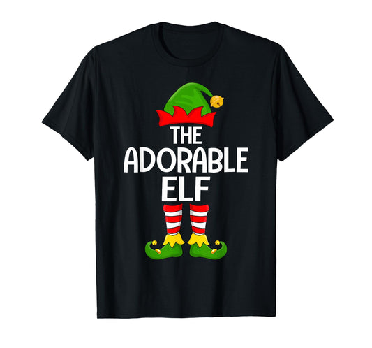 Adorable Elf Xmas Matching Family Elf Squad Christmas T-Shirt