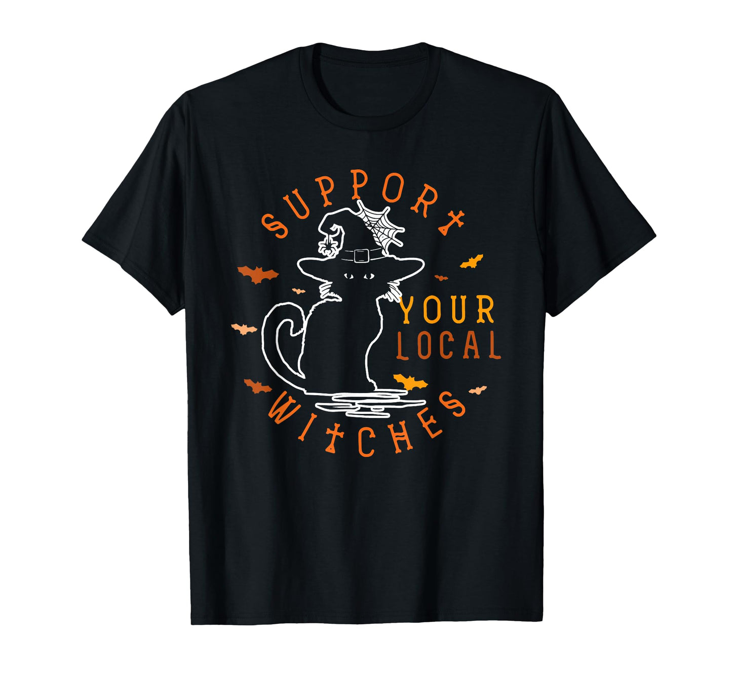 Support Your Local Witches Cat Halloween T-Shirt