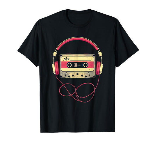 70s 80s 90s Audio Cassette Tape Funny Retro Men Women Kids T-Shirt