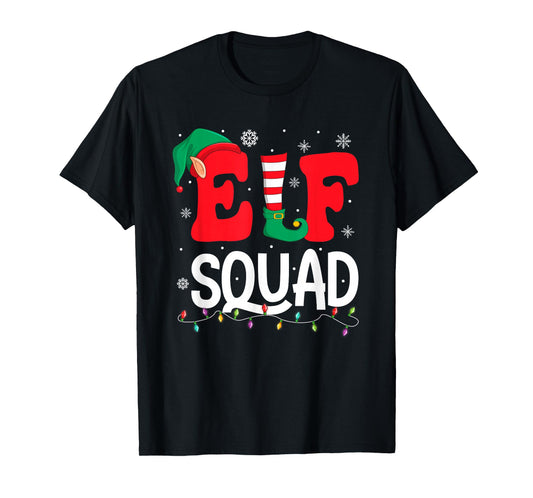 Elf Squad Christmas Matching Family Group Elf Xmas T-Shirt