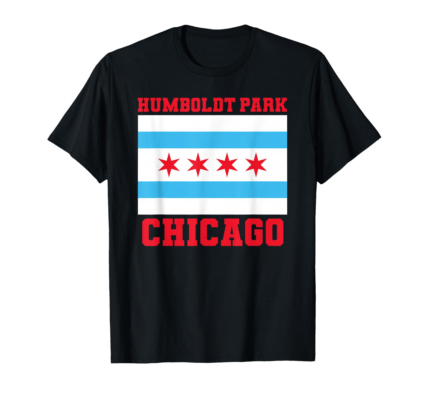 Humboldt Park Chicago Illinois Flag Loop 773 Deep Dish Pizza T-Shirt