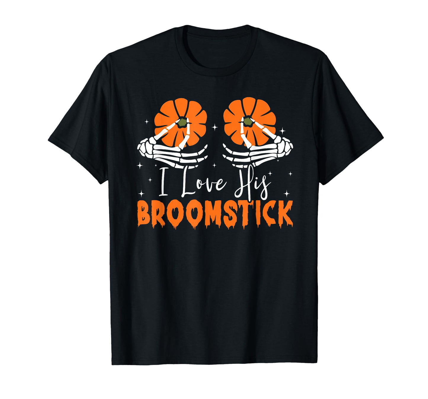 I Love Her Pumpkins I Love His Broomstick Halloween Couples T-Shirt