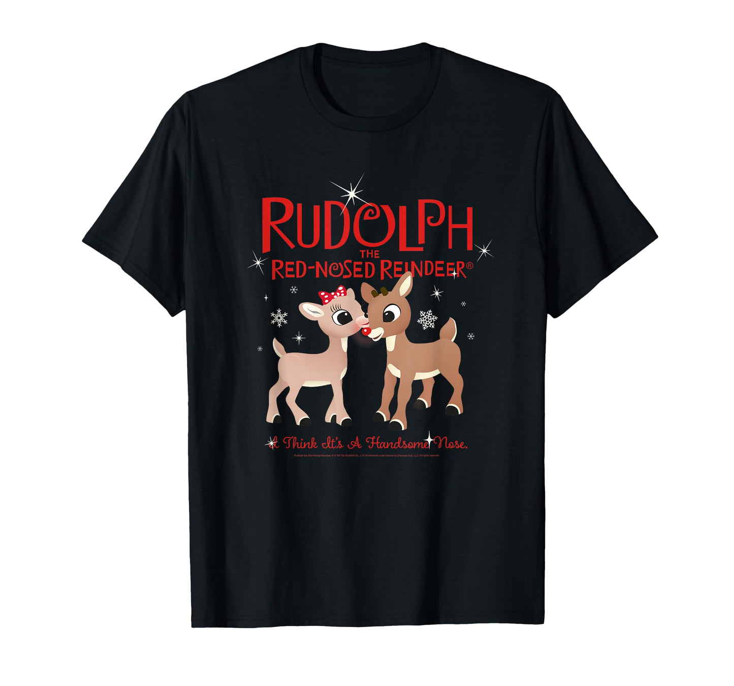 Rudolph and Clarice It's A Handsome Nose Retro Christmas T-Shirt