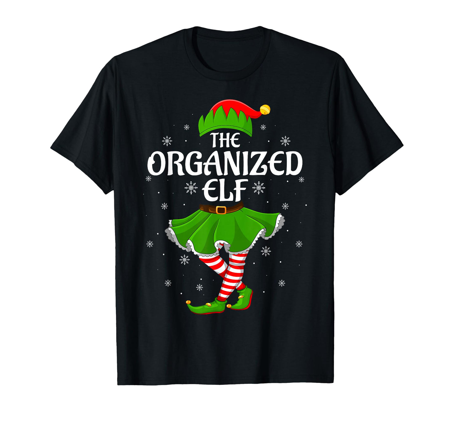 Organized Elf Christmas Family Girls Women Elf Squad Xmas T-Shirt