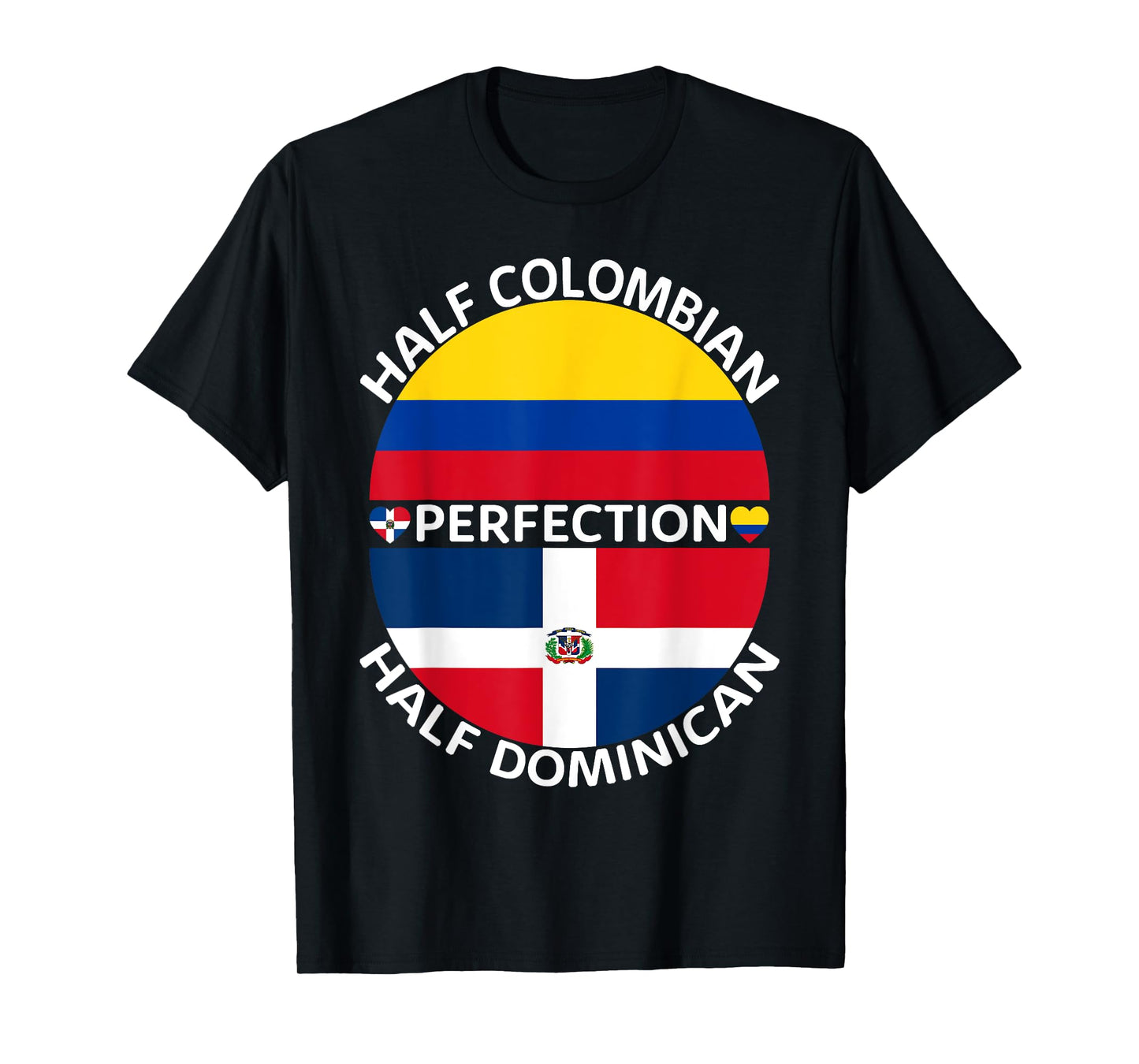 Half Colombian Half Dominican Republic Colombia Flag Men T-Shirt