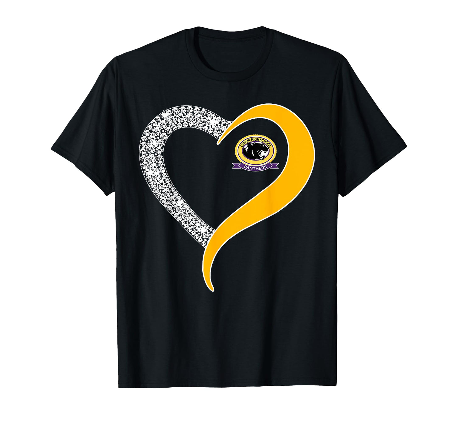 Lufkin Panthers Logo Diamond Heart HS T-Shirt
