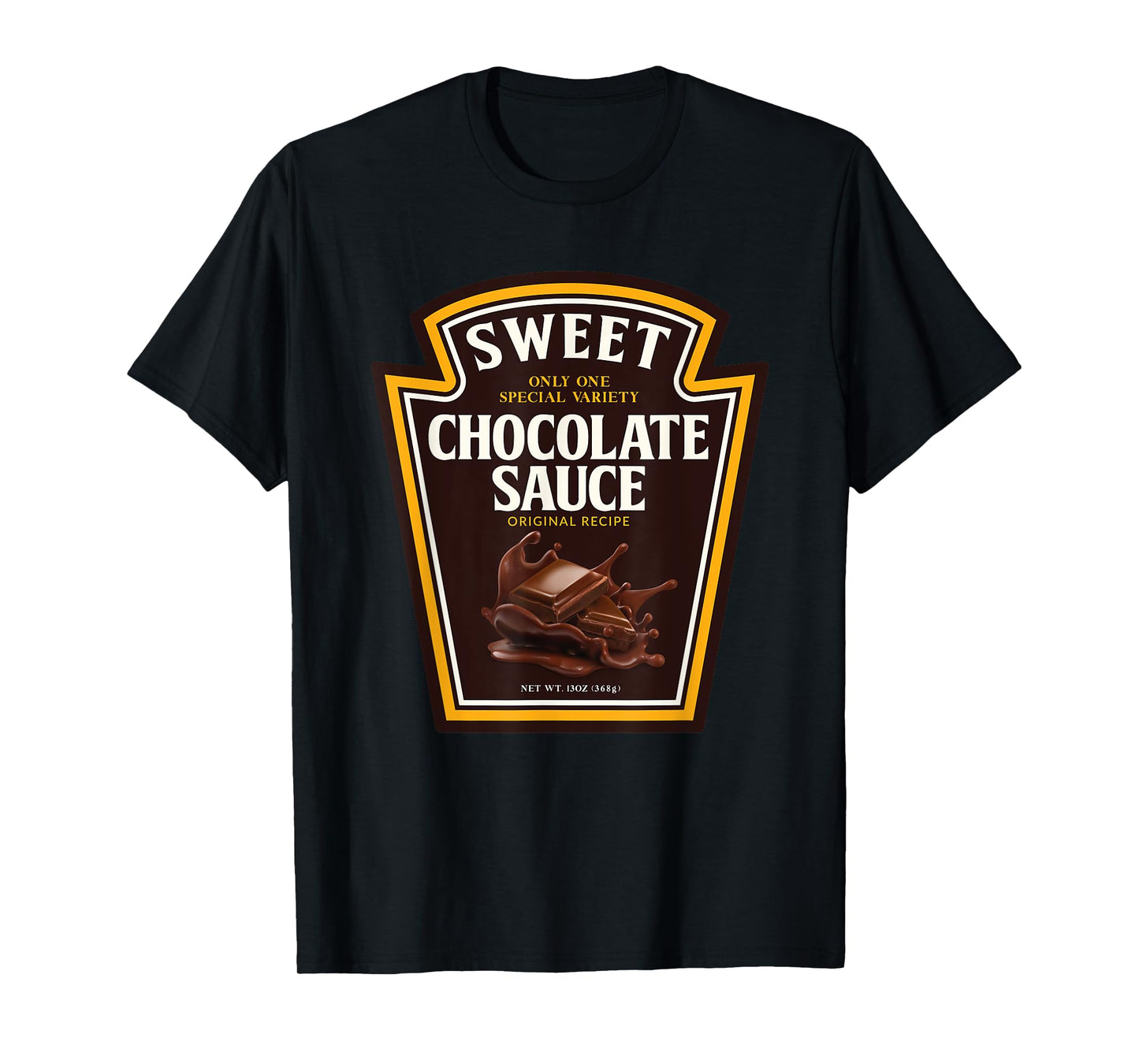 Sweet Chocolate Sauce Funny Bottle Label Condiment design T-Shirt