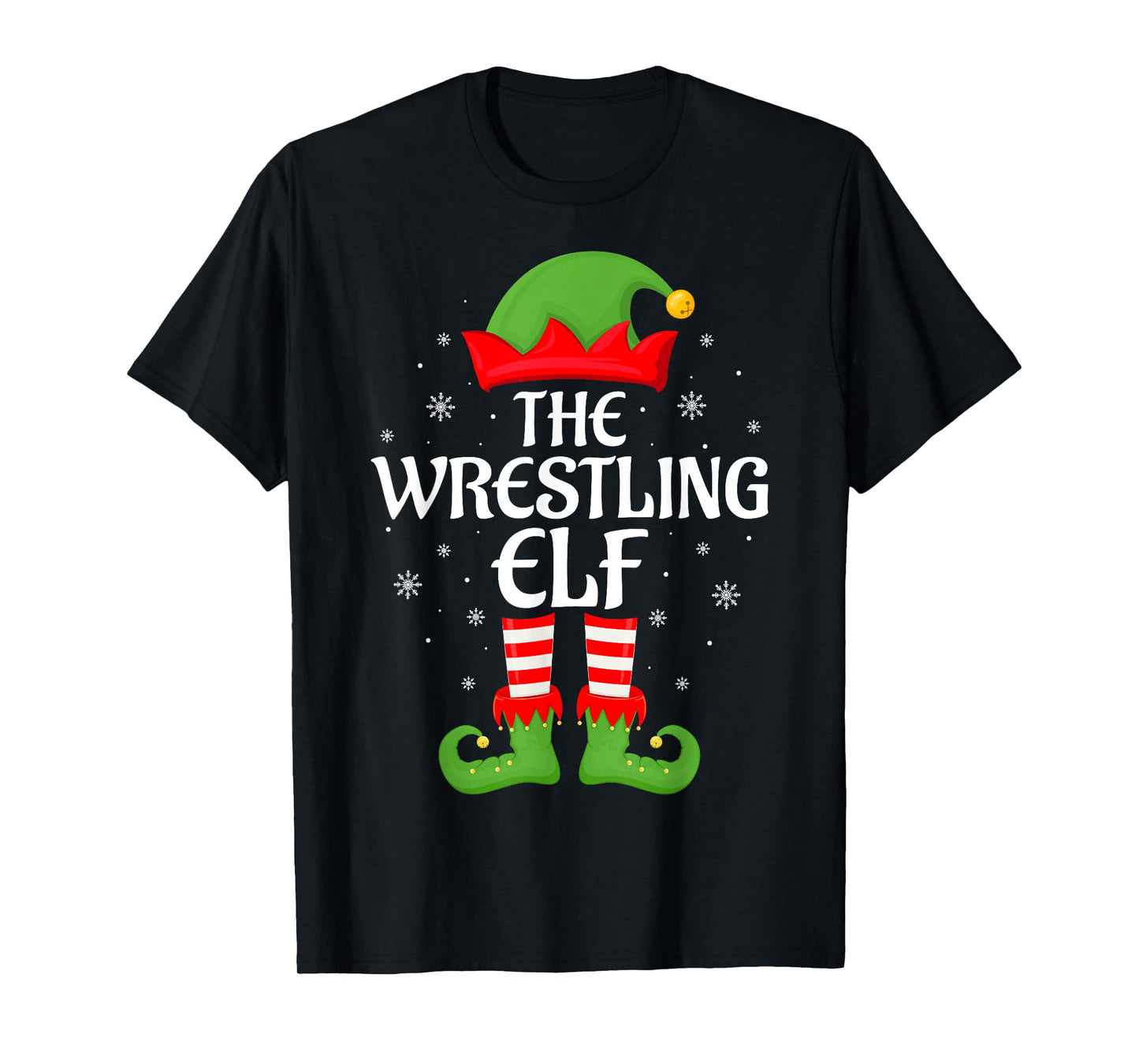 Wrestling Elf Xmas Family Matching Elf Squad Christmas T-Shirt