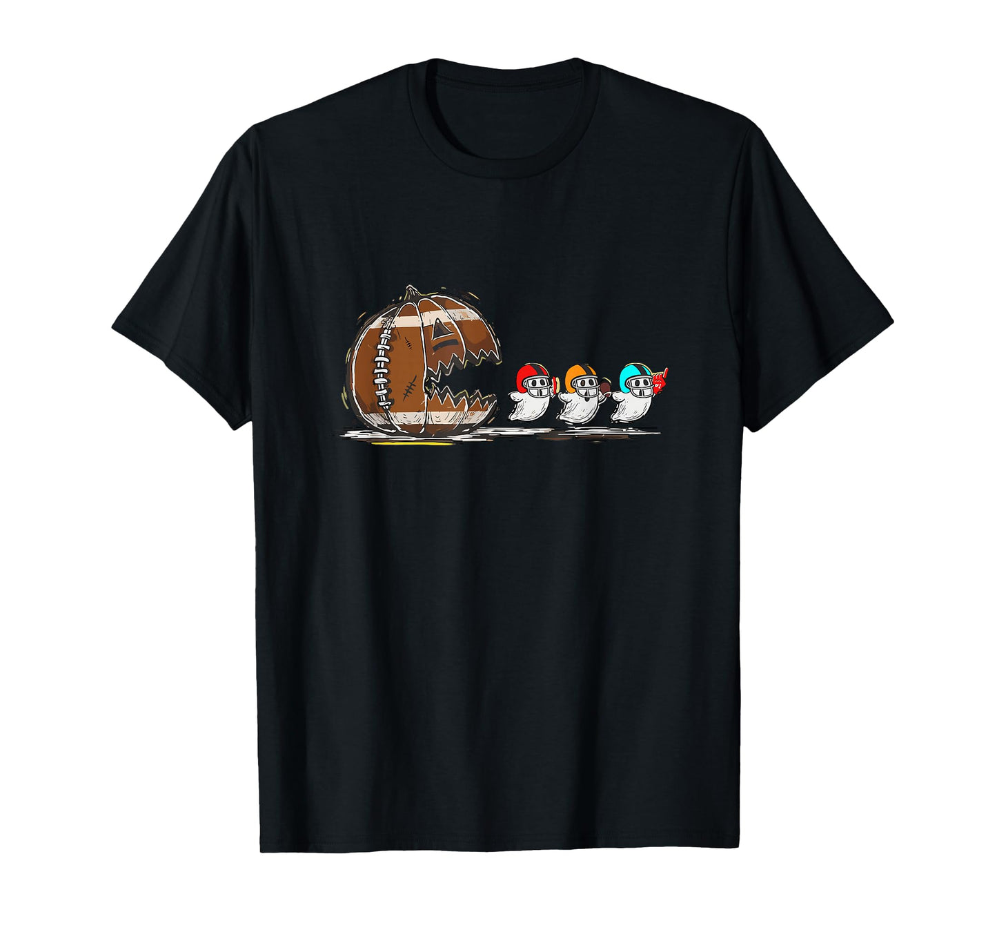 Football Chasing Ghost Halloween Football Gameday Boo Spooky T-Shirt