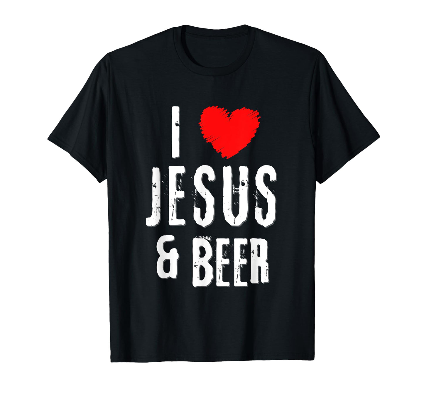 I Love JESUS and BEER, Christian Vintage Grunge alcohol T-Shirt