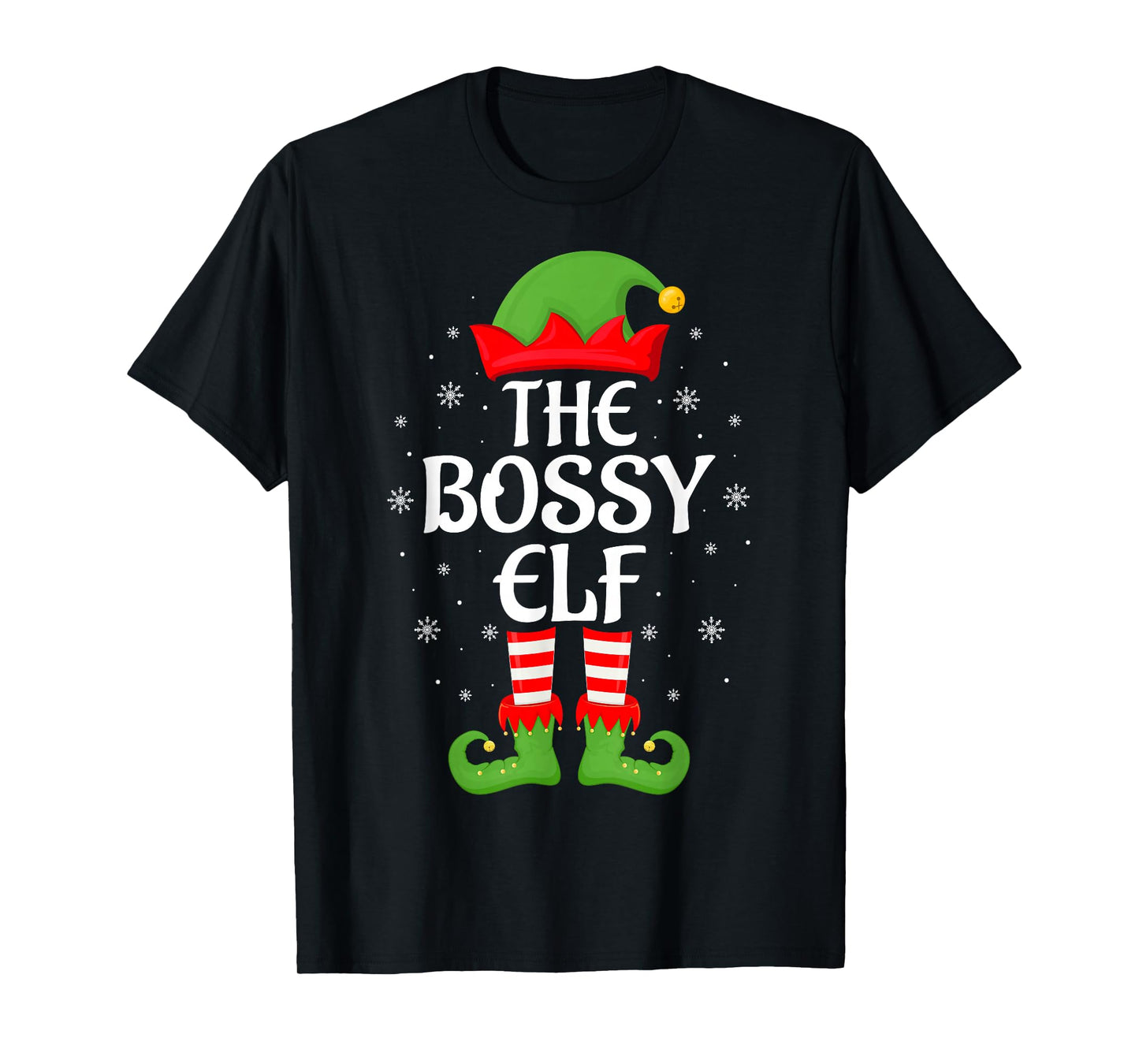 Bossy Elf Xmas Family Matching Elf Squad Christmas Women T-Shirt
