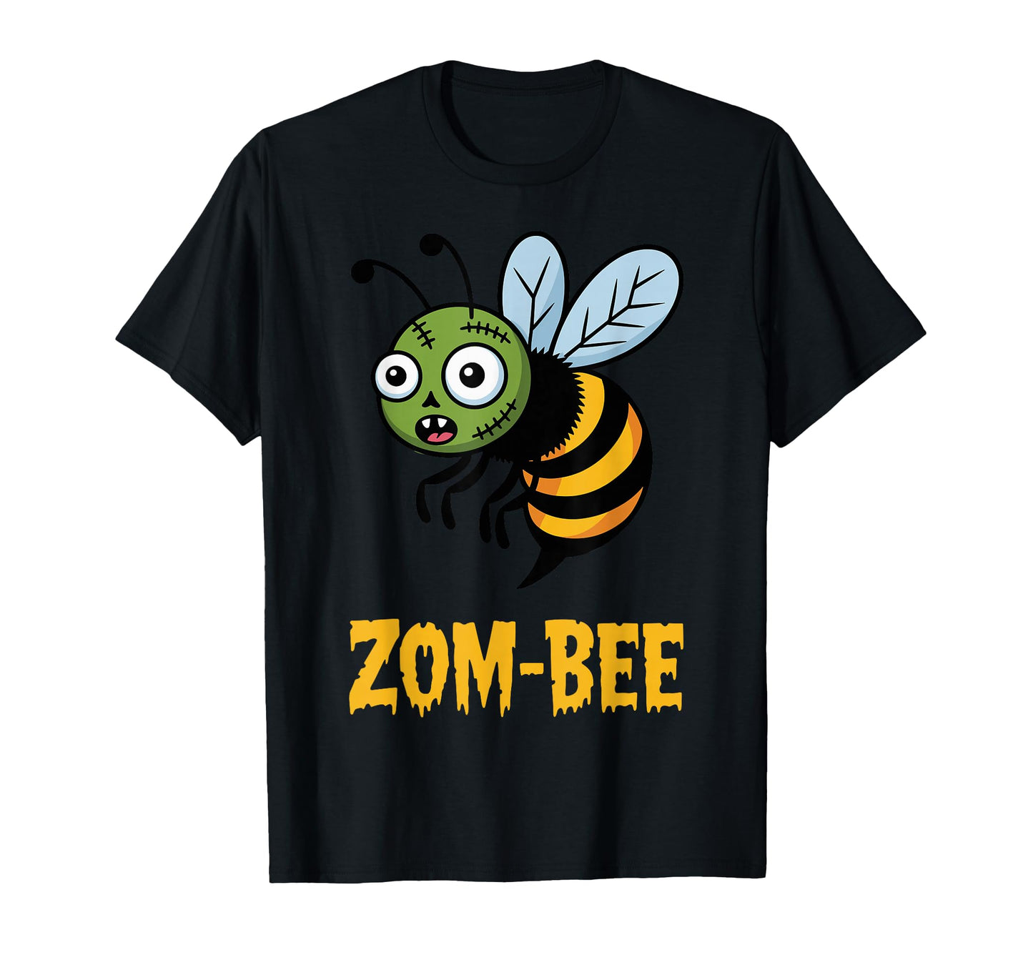 Zom Bee Cartoon Funny Insect Spooky Season Halloween T-Shirt