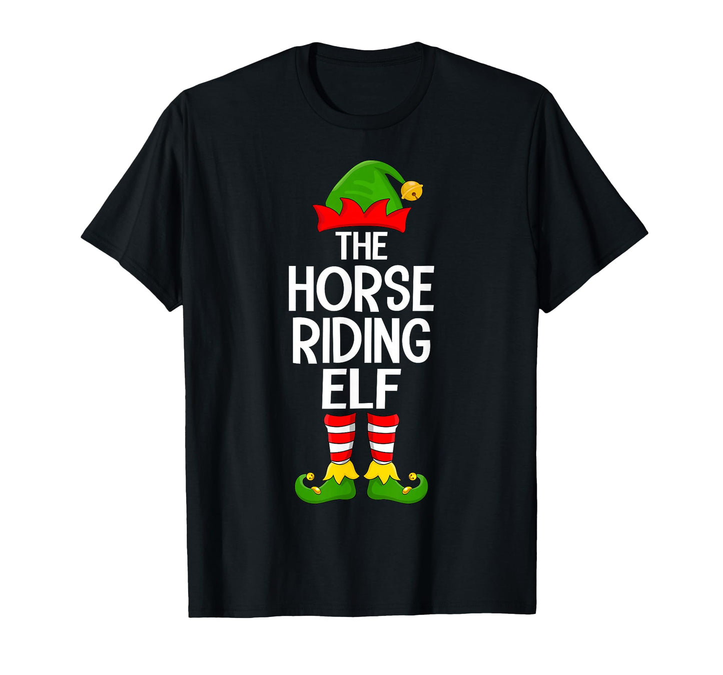 Horse Riding Elf Xmas Matching Family Elf Squad Christmas T-Shirt
