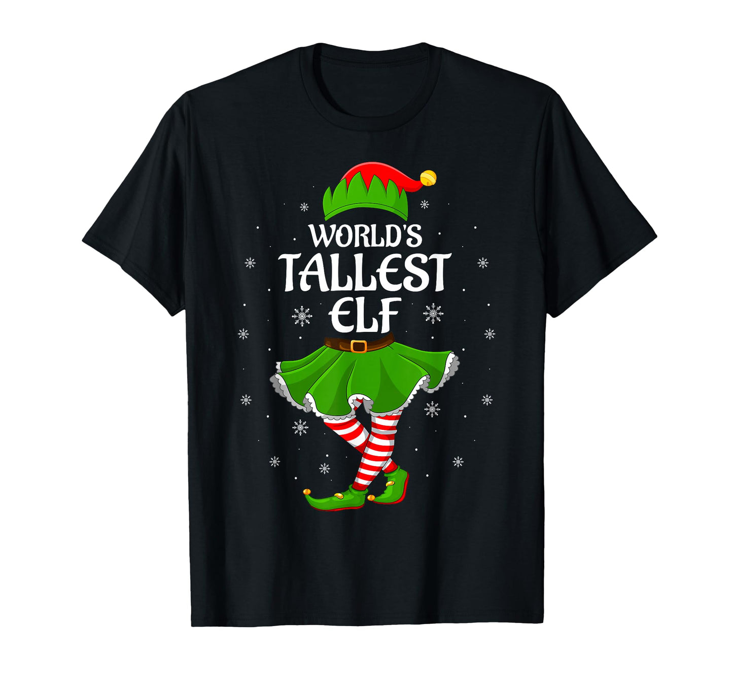 World's Tallest Elf Christmas Girls Women Elf Squad Xmas T-Shirt