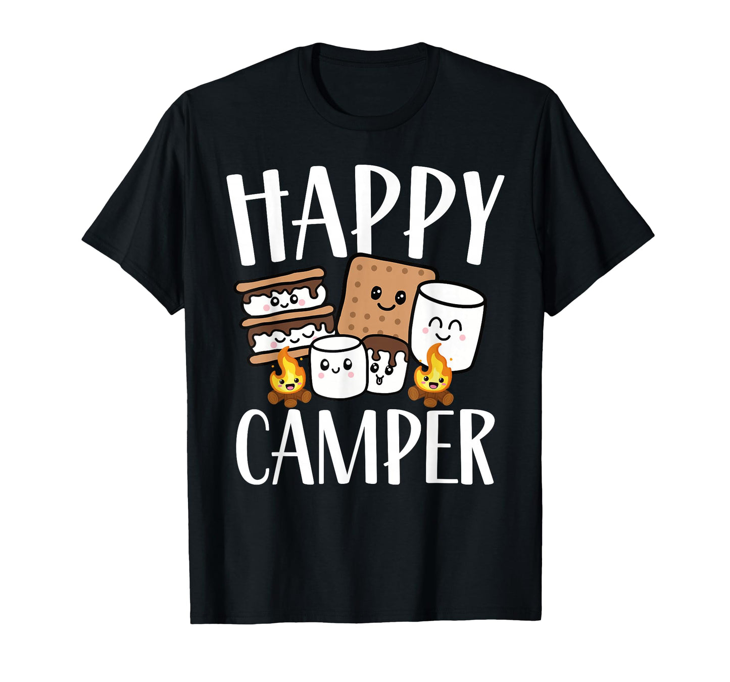 Kawaii Smore Happy Camper Camping Crew Trip Campfire Squad T-Shirt