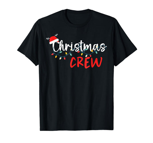 Christmas Crew Xmas Lights Family Matching Pajamas Holiday T-Shirt