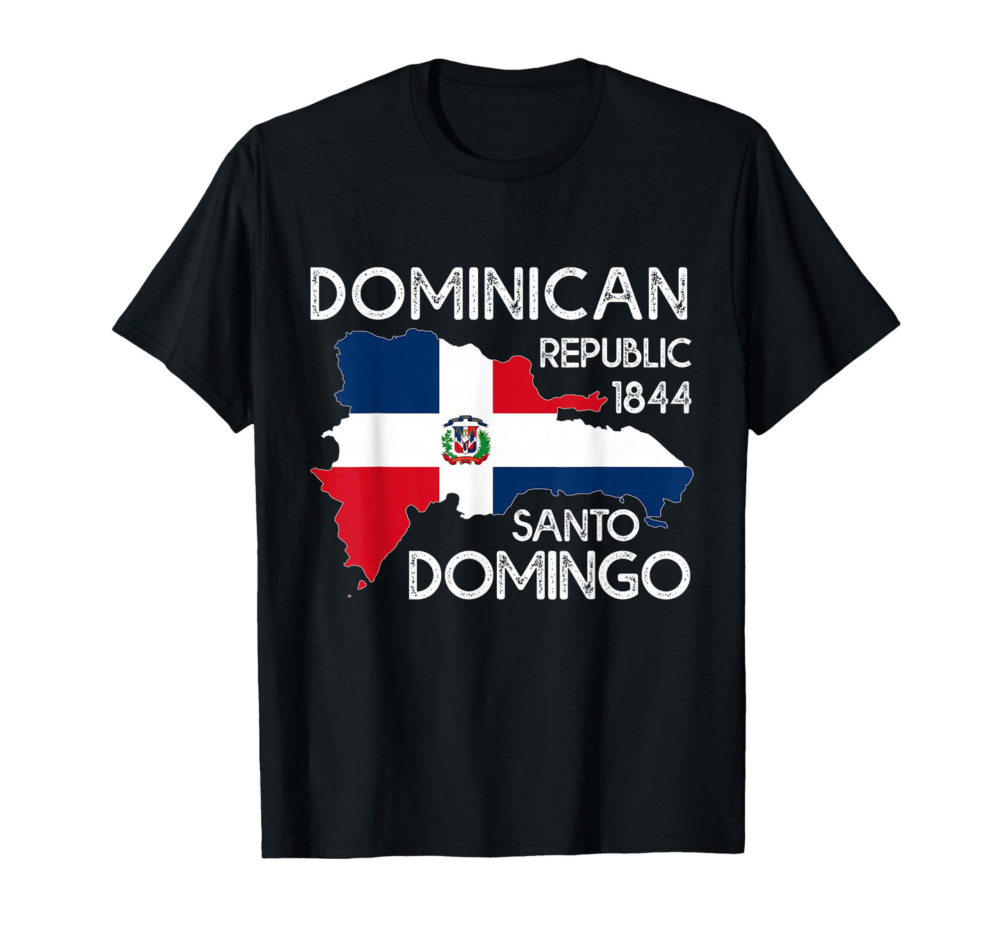 Dominican Republic Santo Domingo 1844 DR Flag Map Design T-Shirt