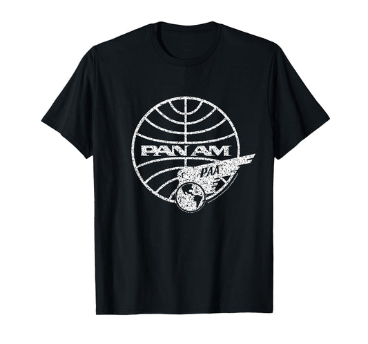 Pan Am Distressed PAA White Logo T-Shirt