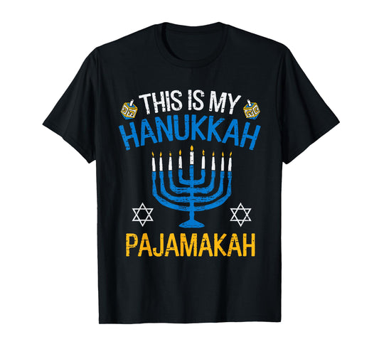 Vintage This is My Hanukkah Pajamakah Pajama Chanukah Jewish T-Shirt