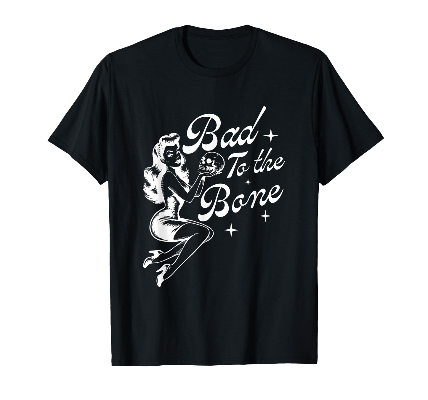 Bad to The Bone Funny Halloween Witch T-Shirt