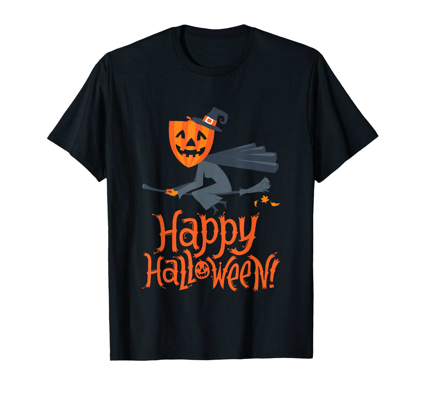 Happy Halloween Witch Pumpkin - Funny Cartoon Motif T-Shirt