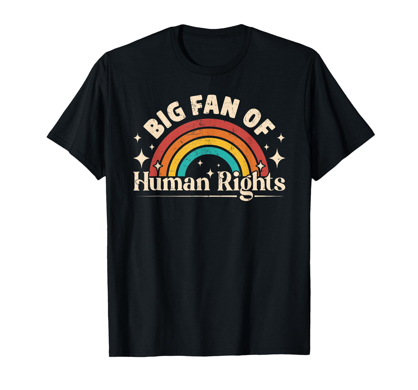 Big Fan of Human Rights Vintage Rainbow Social Justice T-Shirt