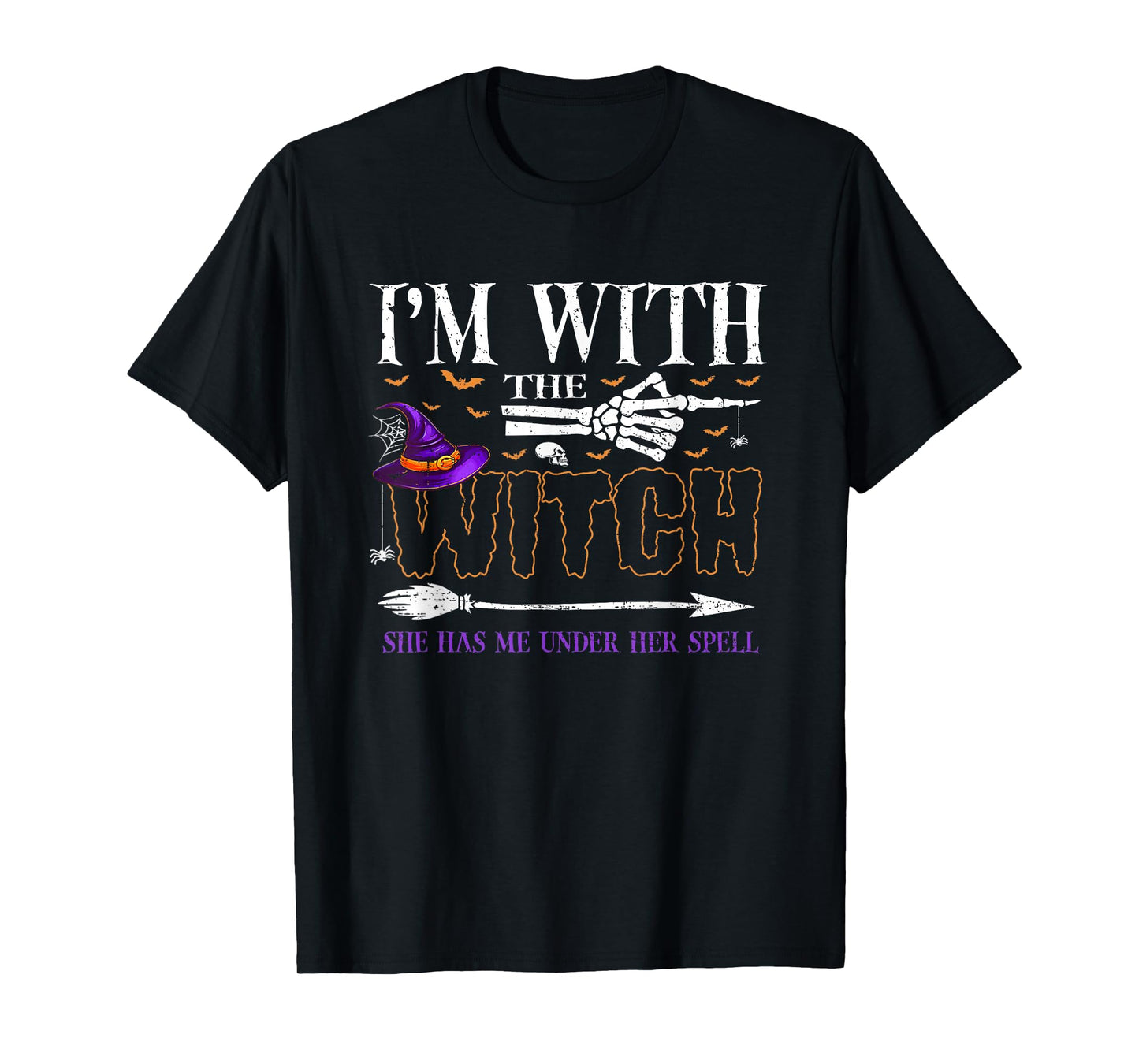 I'm with The Witch Funny Halloween Couple Costume Party T-Shirt