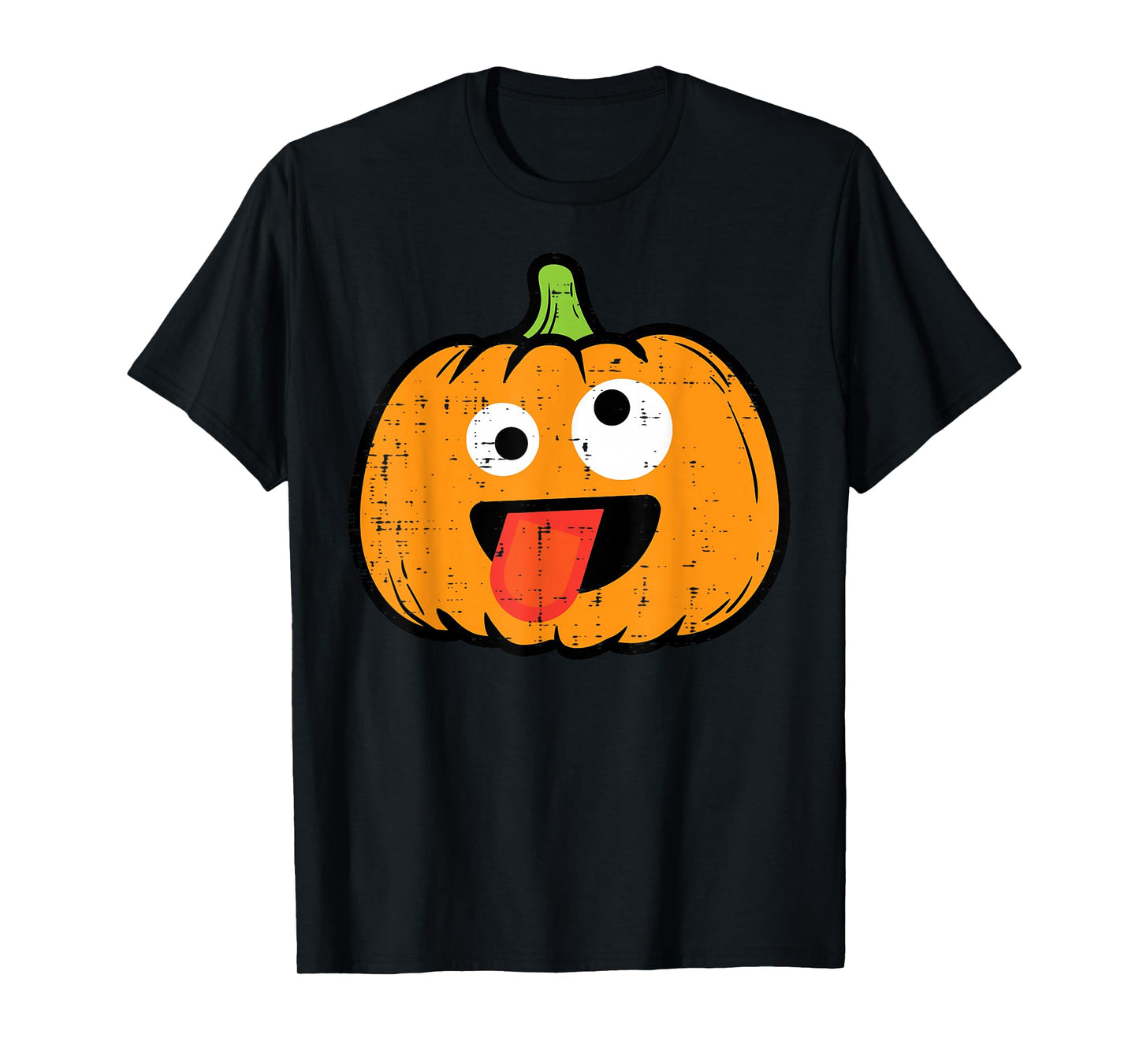 Halloween Pumpkin Tongue Out Face Costume Boy Kids Men Women T-Shirt