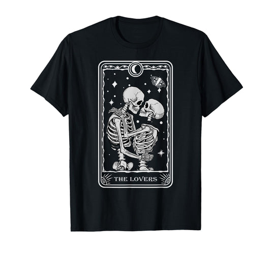 The Lovers Vintage Tarot Card Astrology Goth Halloween Women T-Shirt