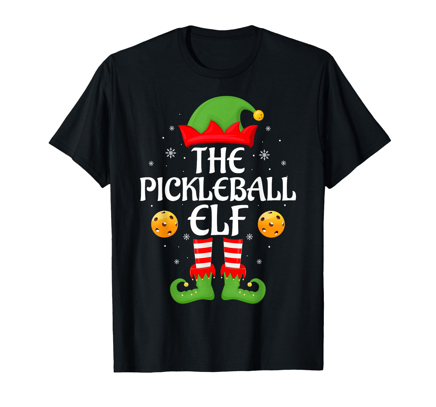Pickleball Elf Xmas Family Matching Elf Squad Christmas T-Shirt