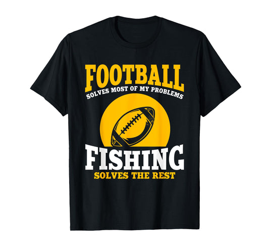 Funny Football And Fishing Outfit Love Catch Fish T-Shirt
