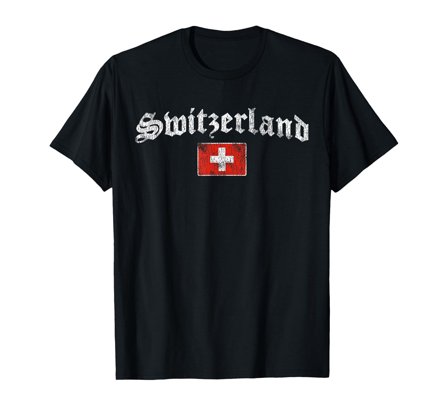 Retro Swiss Flag of Switzerland Souvenir for Men Women Kids T-Shirt