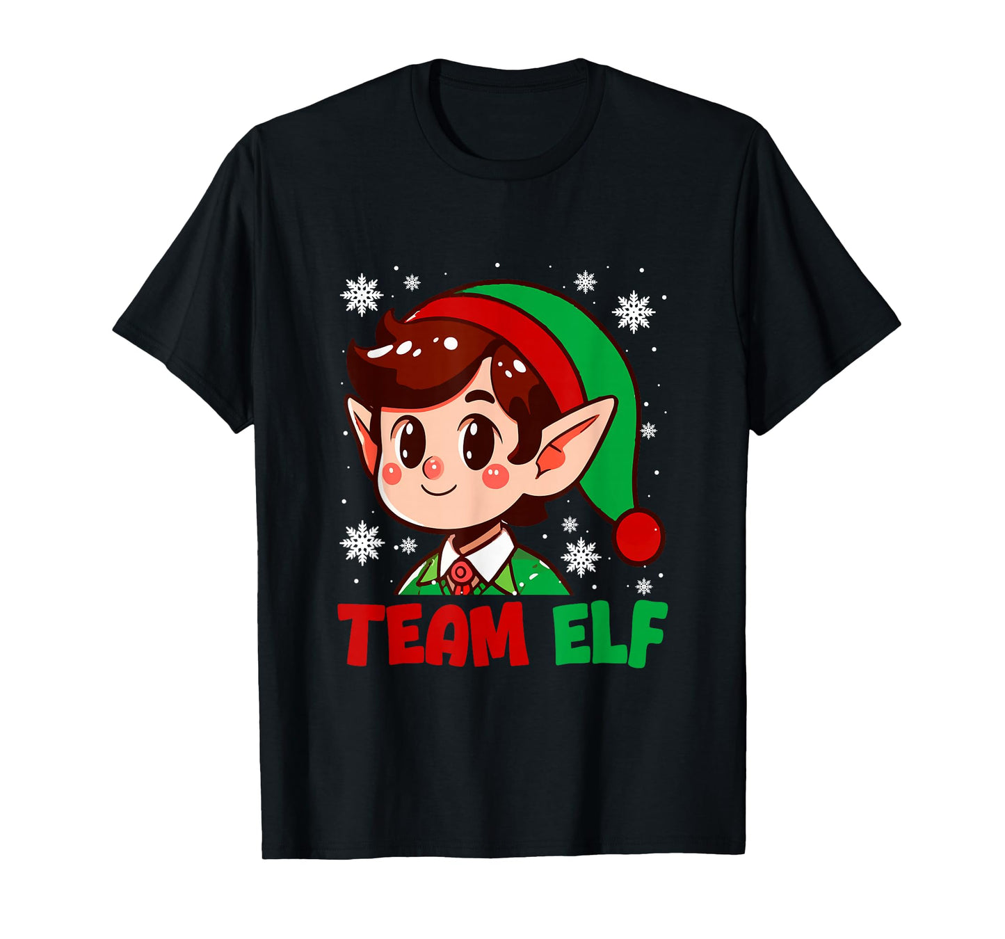 Team Elf Christmas Elf Face Matching Family Kids Toddlers T-Shirt