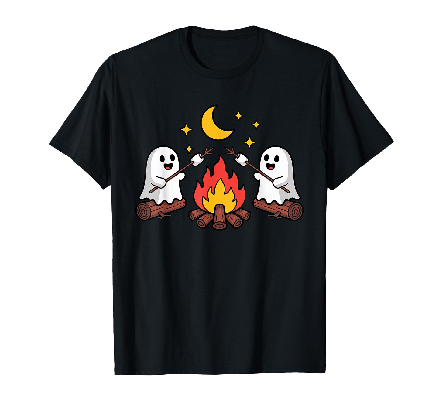 Ghost Campfire Camping Halloween Family Matching Costumes T-Shirt