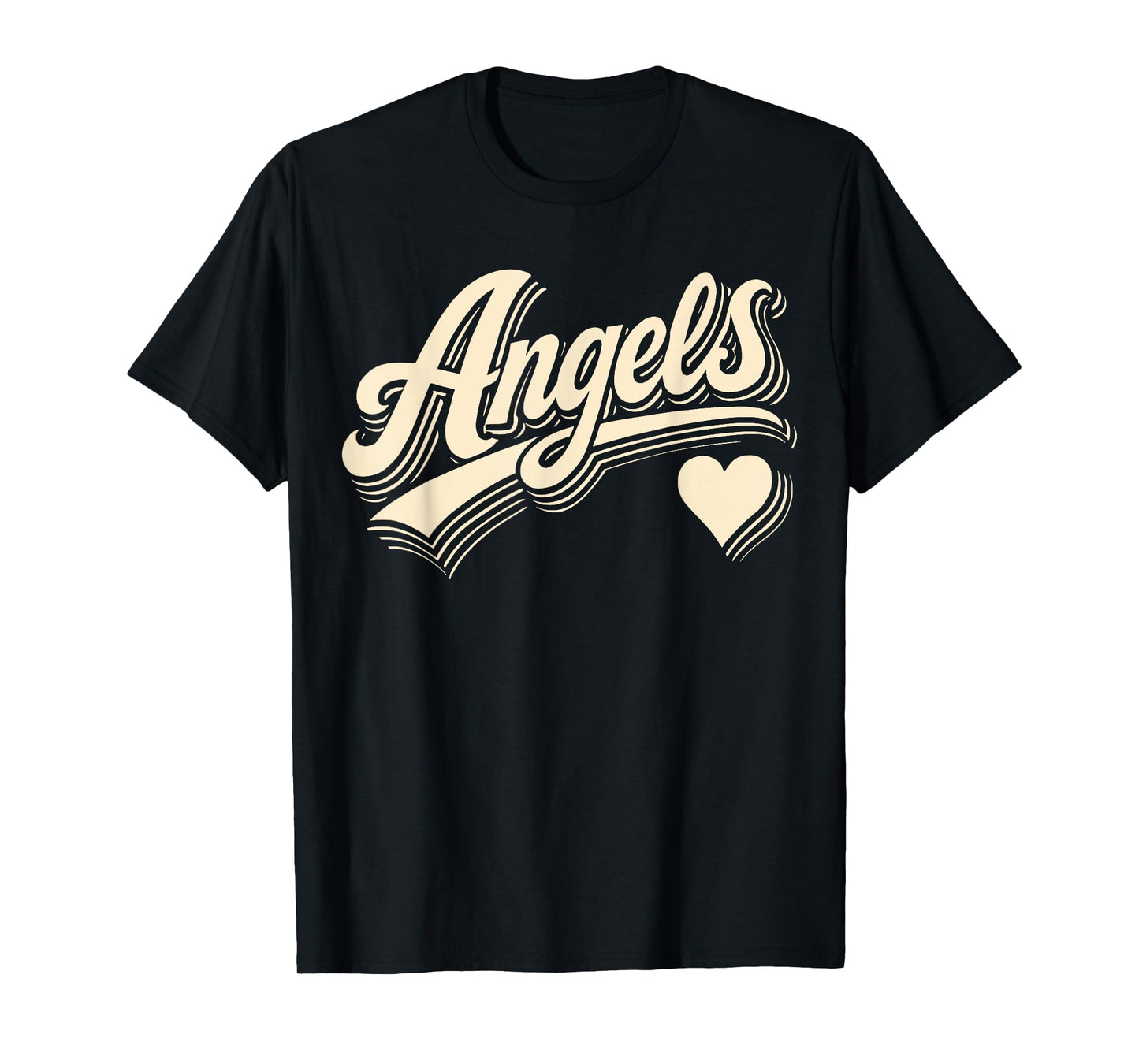 Angels Retro Script with Heart Vintage Gift For Men Women T-Shirt