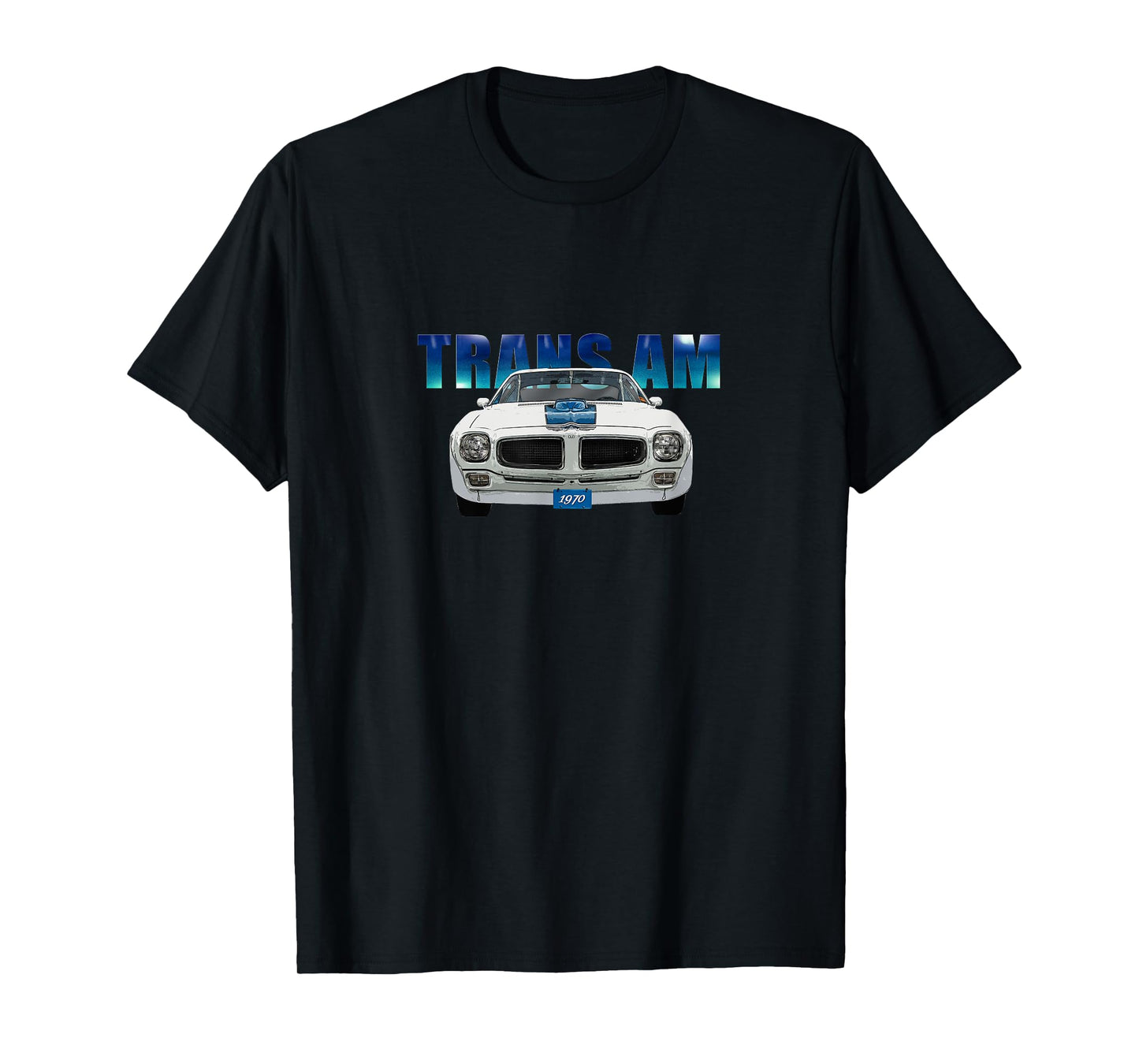 VINTAGE 1970 TRANS AM, WHITE, AMERICAN CLASSIC, BLUE WRAP T-Shirt