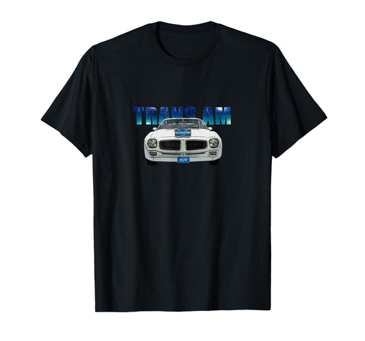 VINTAGE 1970 TRANS AM, WHITE, AMERICAN CLASSIC, BLUE WRAP T-Shirt