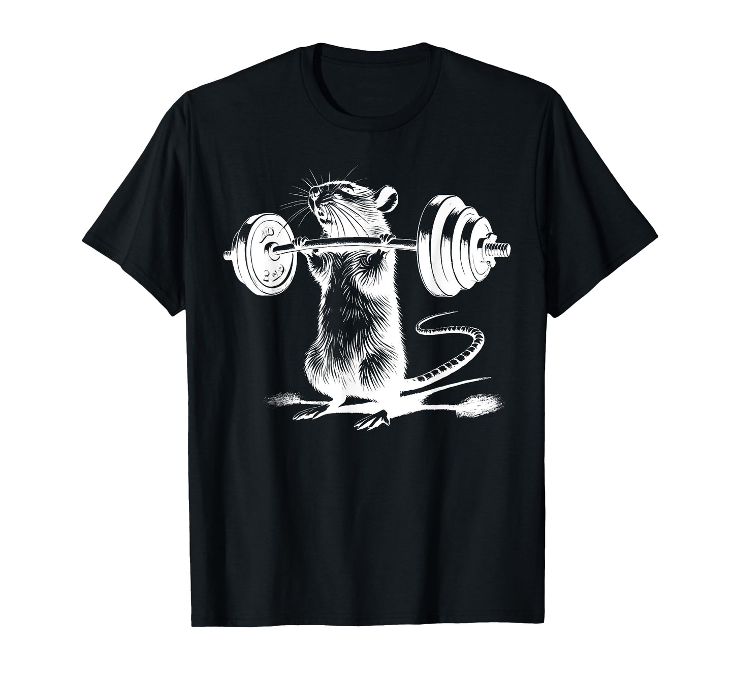 Retro Gym Rat Fitness Bodybuilding Workout Weight Lifting T-Shirt