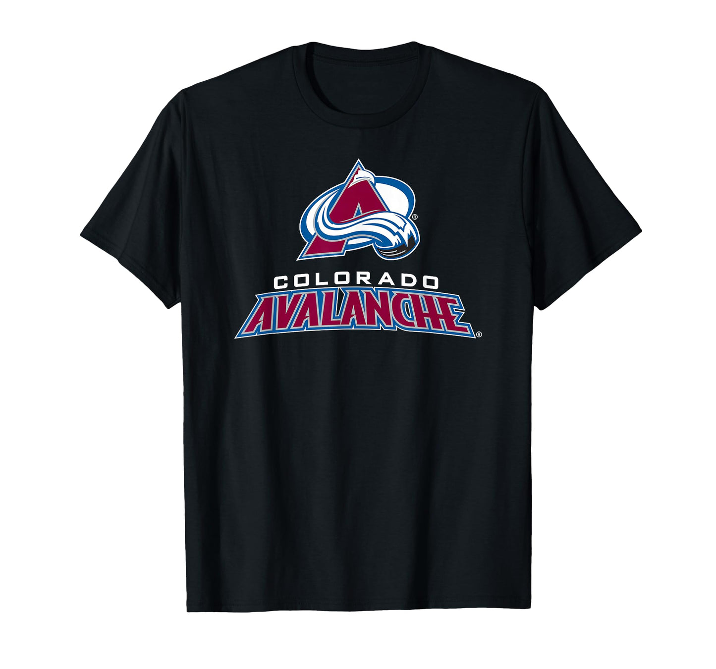 Colorado Avalanche Power Play T-Shirt - Blue, Unisex-Adults/Kids, Short Sleeve, Modern Casual, Solid with Print, NHL Officially Licensed