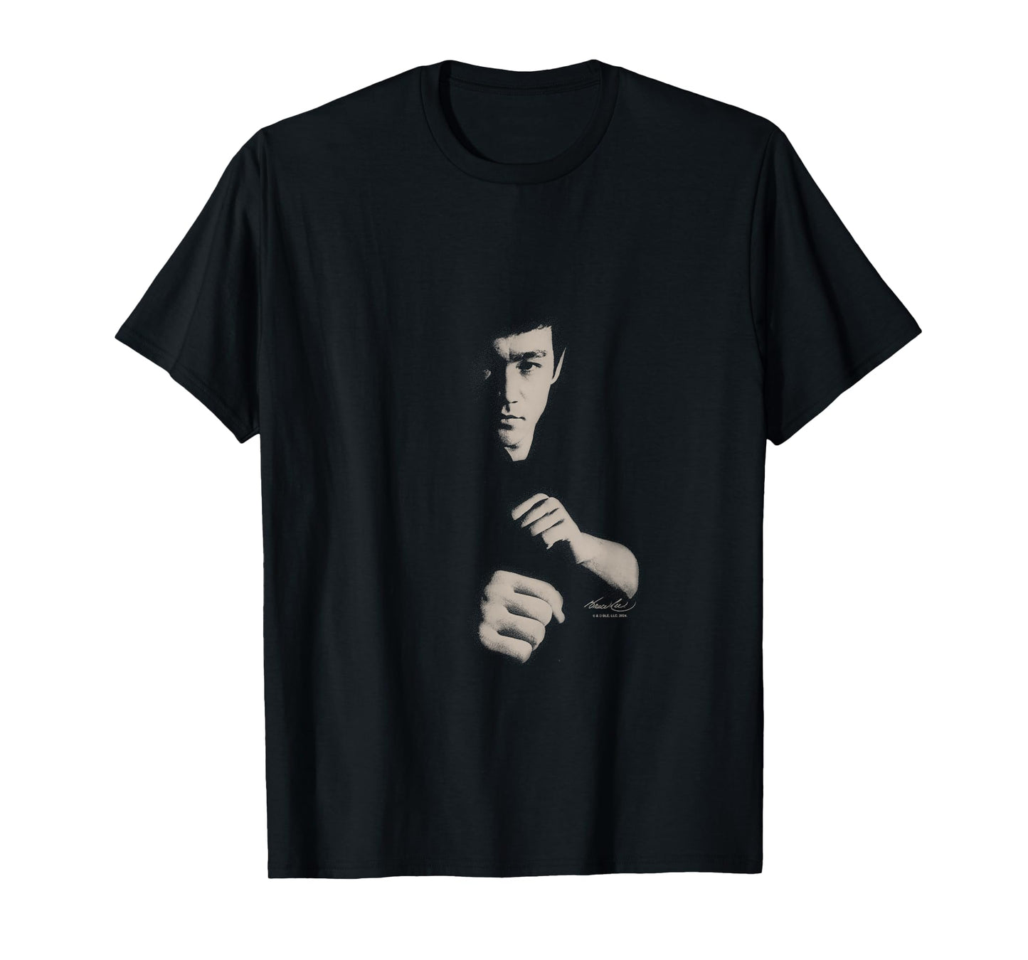 Bruce Lee Ready To Fight Shaded Portrait Vintage T-Shirt