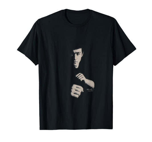 Bruce Lee Ready To Fight Shaded Portrait Vintage T-Shirt