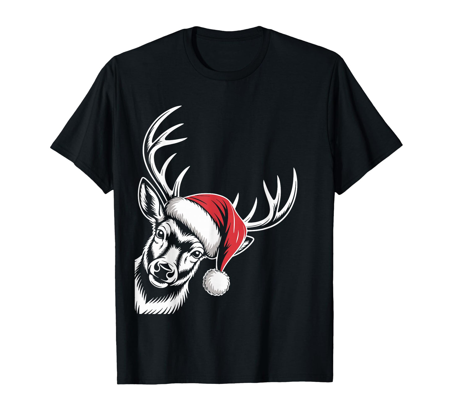 Deer Christmas Santa Hat Pajama Whitetail Buck Deer Xmas T-Shirt