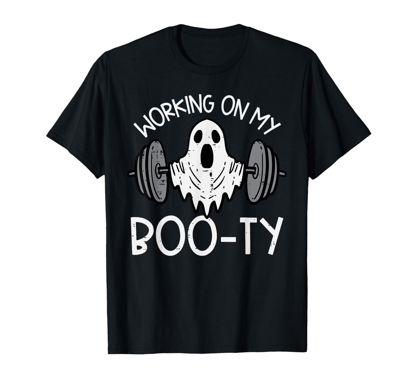 Halloween Ghost Working Booty Funny Gym Costume Men Women T-Shirt