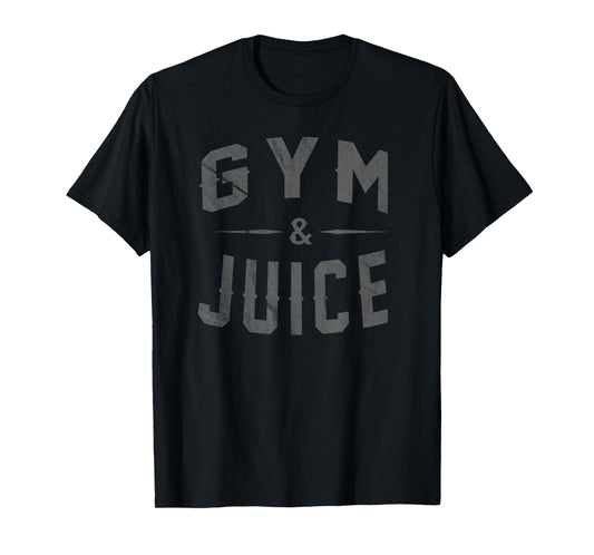 Retro Funny GYM & JUICE PUNNY BODY BUILDER T SHIRT T-Shirt