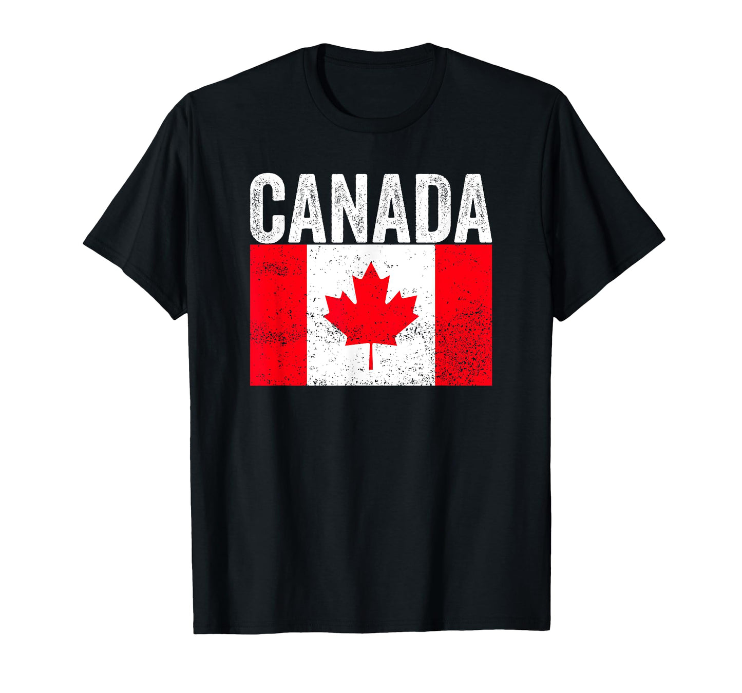 Vintage Canada Flag Distressed Maple Leaf Patriotic Design T-Shirt