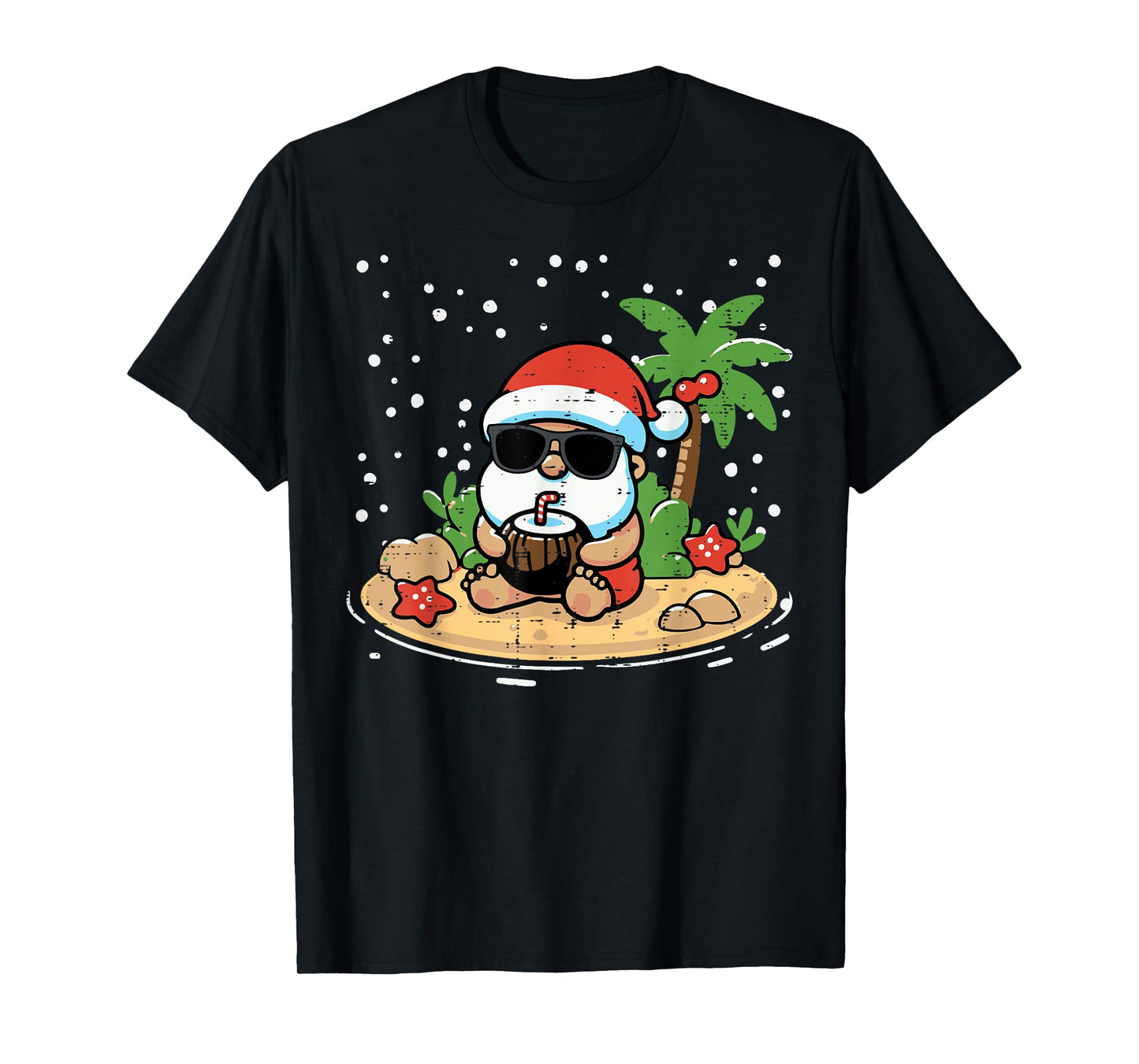 Christmas Santa Beach Xmas Tropical Hawaii Men Women Kids T-Shirt