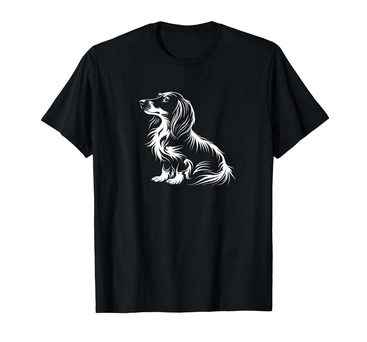 Mens Womens Funny Retro Vintage Logo Long Haired Dachshund T-Shirt