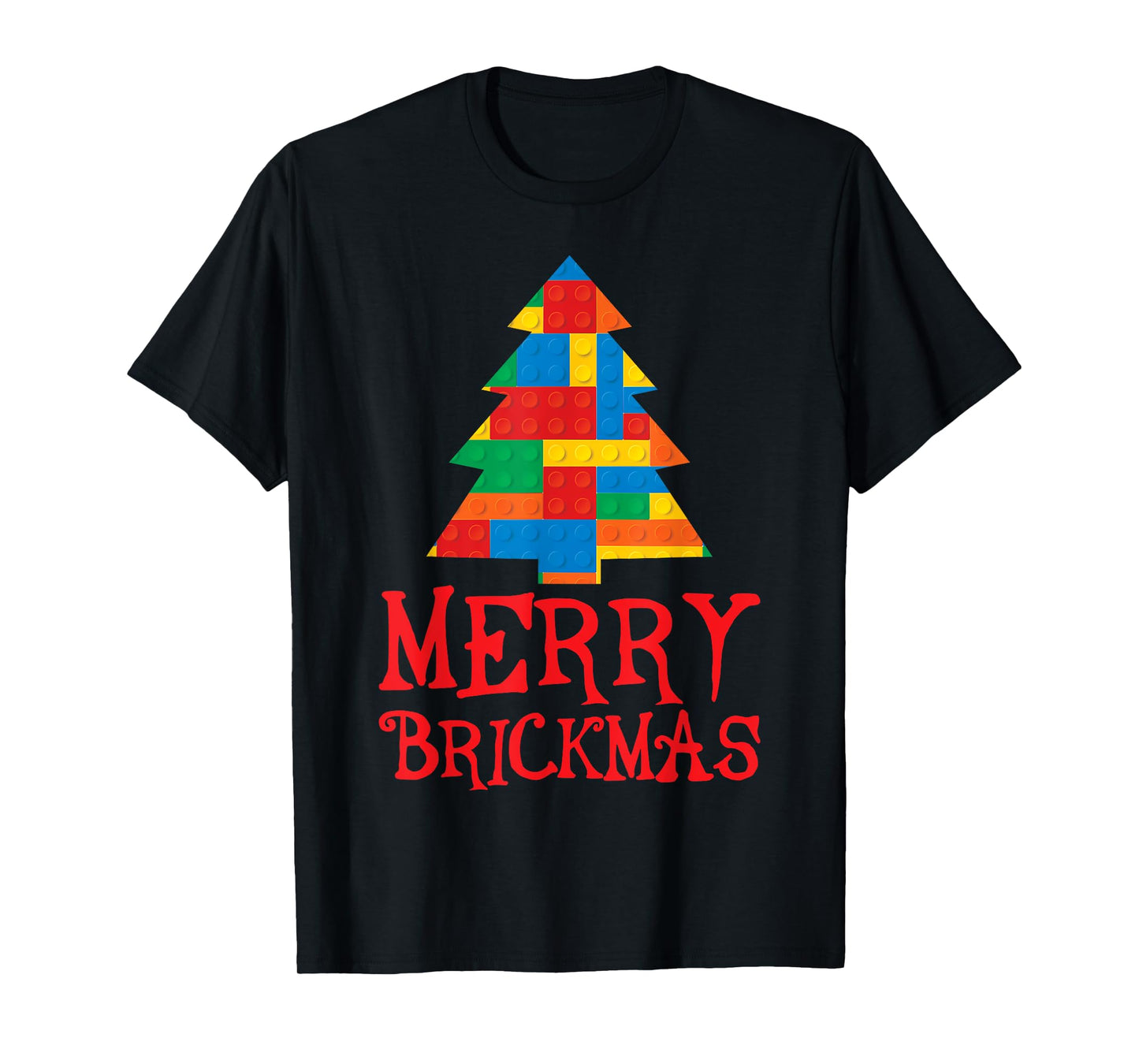 Merry Brickmas Christmas Block Building Builder Brick Master T-Shirt