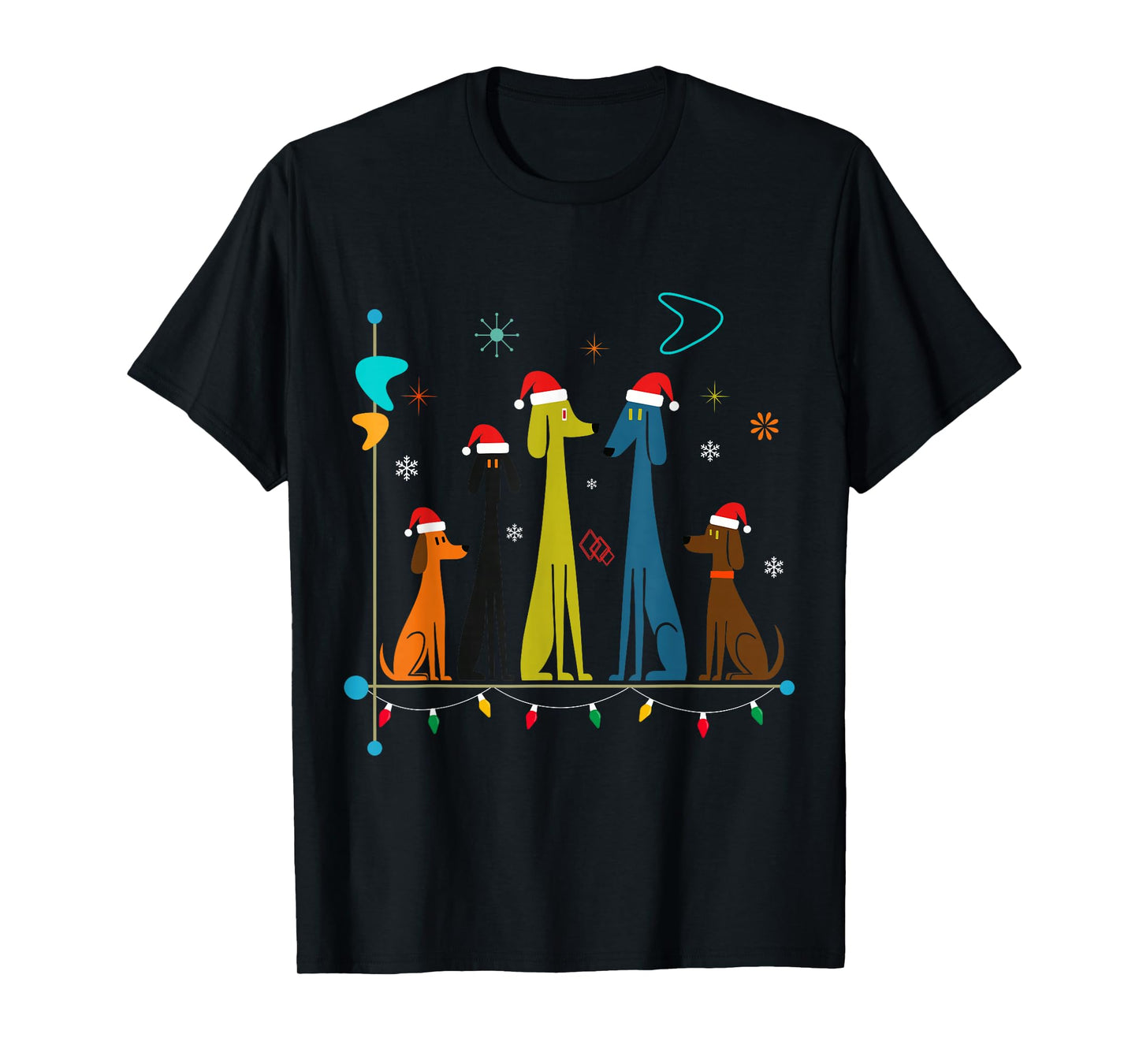 Retro Mid-Century Modern Dogs 50s 60s Style T-Shirt